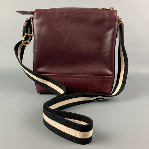 BALLY Burgundy Leather Cross Body Bag