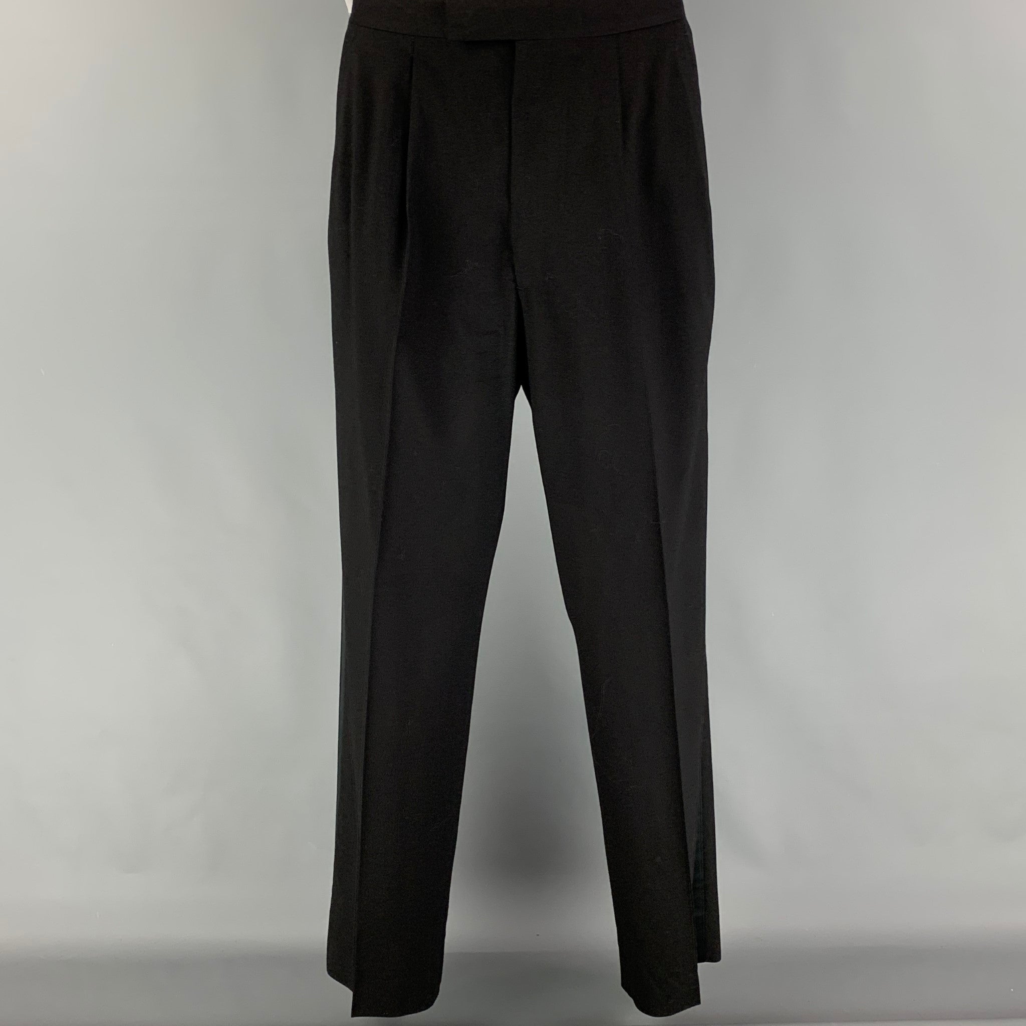 90s Christian Dior ウールスラックス archive Vintage CHRISTIAN DIOR Size 41 Black Long Virgin Wool Tuxedo