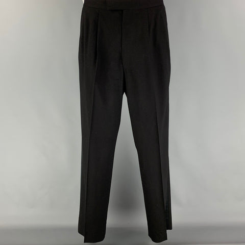 Vintage CHRISTIAN DIOR Size 41 Black Long Virgin Wool Tuxedo Suit