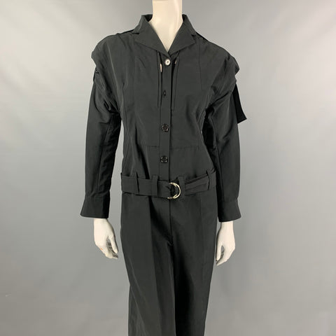 CELINE Size S Black Cotton Cargo Jumpsuit