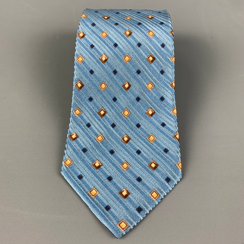 ERMENEGILDO ZEGNA Blue & Yellow Rhombus Silk Tie