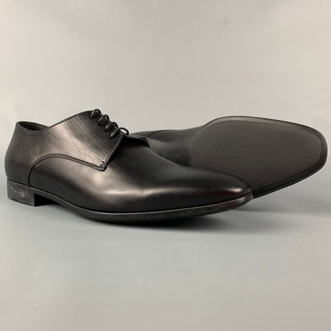 GIORGIO ARMANI Size 9.5 Black Leather Oxford Lace Up Shoes