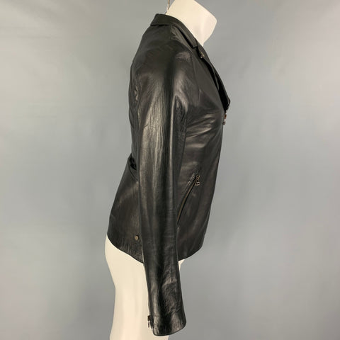 MATTISON Size 36 Black Leather Biker Jacket