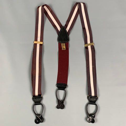 TRAFALGAR Brown Knitted Silk Ribbon Suspenders