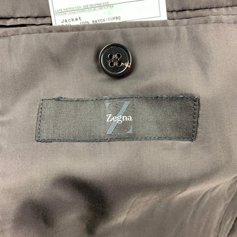 Z ZEGNA Size 42 Regular Brown Corduroy Cotton Notch Lapel Sport Coat