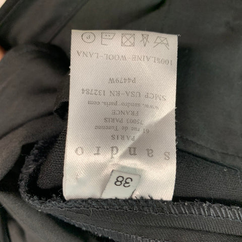 SANDRO Size 30 Black Solid Wool Zip Fly Dress Pants