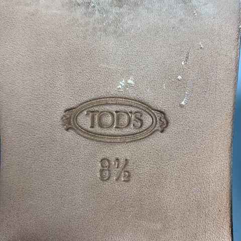 TOD'S Size 9.5 Brown Suede Metal Hardware Slip On Loafers