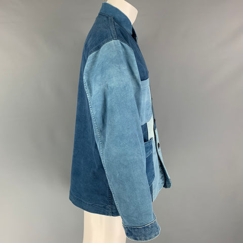 DR. COLECCIONISTAS Chaqueta de trabajo de algodón con patchwork índigo talla M