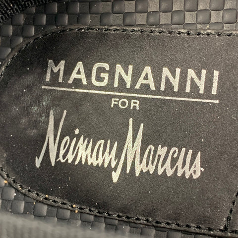 MAGNANNI Size 10 Black Mixed Fabrics Velvet Tuxedo Loafers