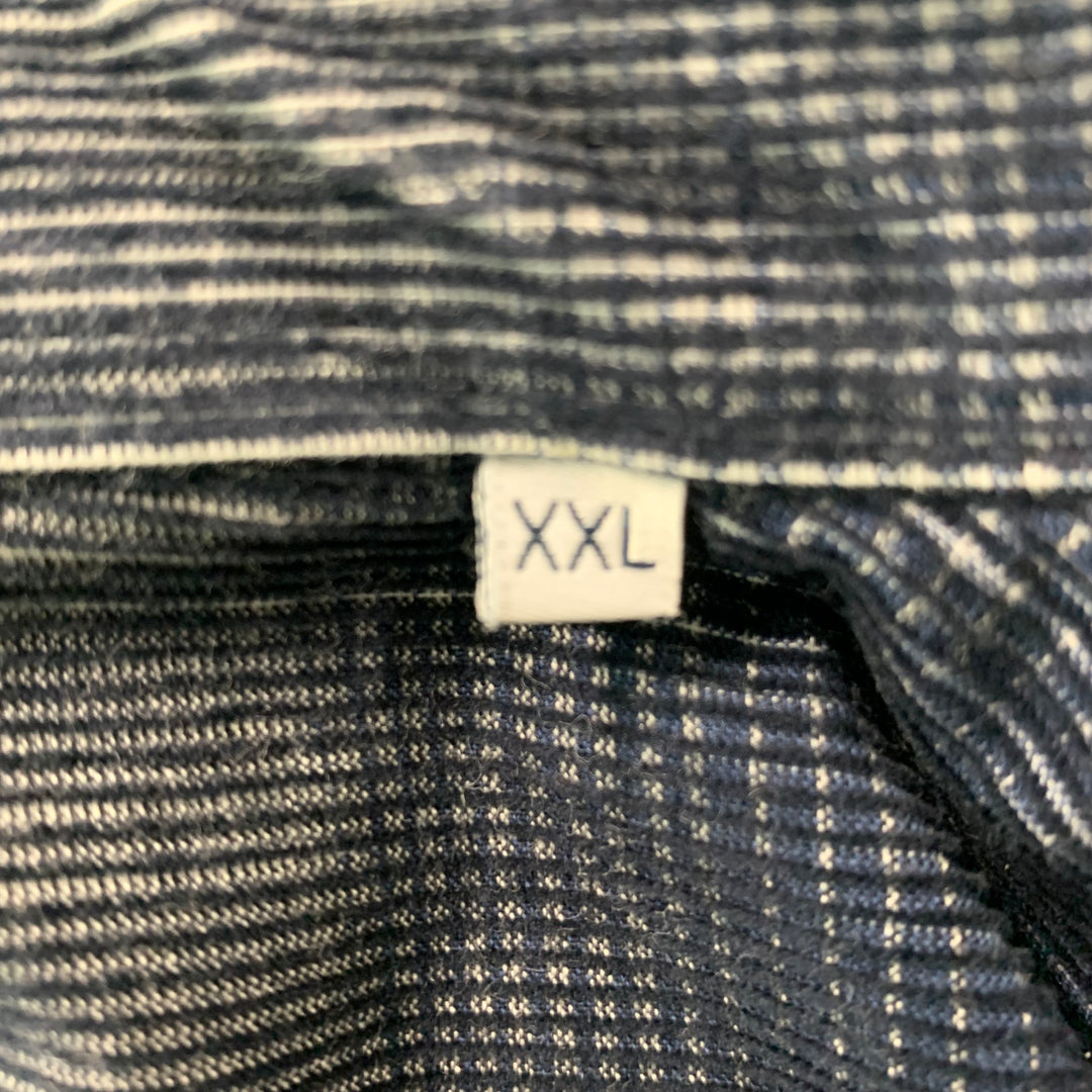 NN07 Size XXL Navy Stripe Cotton Button Down Long Sleeve Shirt