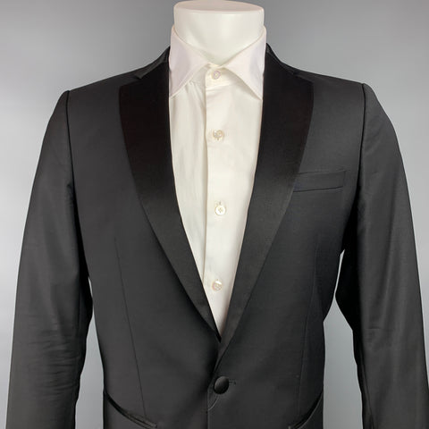 PAUL & JOE Size 38 Black Wool Blend Notch Lapel Sport Coat