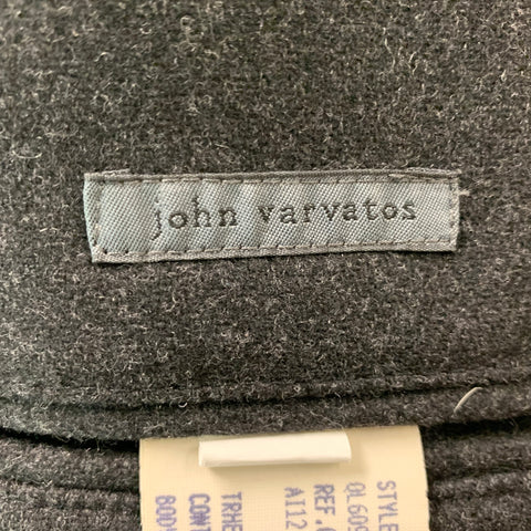JOHN VARVATOS Size 40 Charcoal Grey Virgin Wool Coat