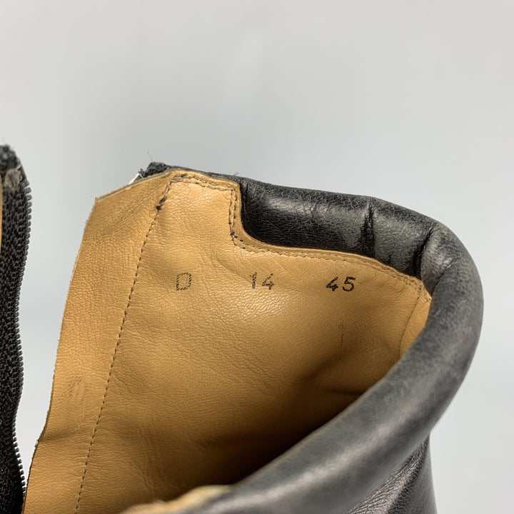 TARYN ROSE Size 12 Black Leather Side Zipper Ankle Boots