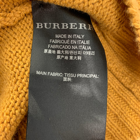 BURBERRY PRORSUM by Christopher Bailey Spring 2012 Size L Yellow Merino Wool / Cotton Turtleneck Sweater