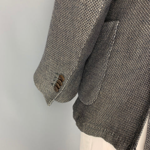 BOGLIOLI Size 44 Gray Textured Cotton Notch Lapel Sport Coat
