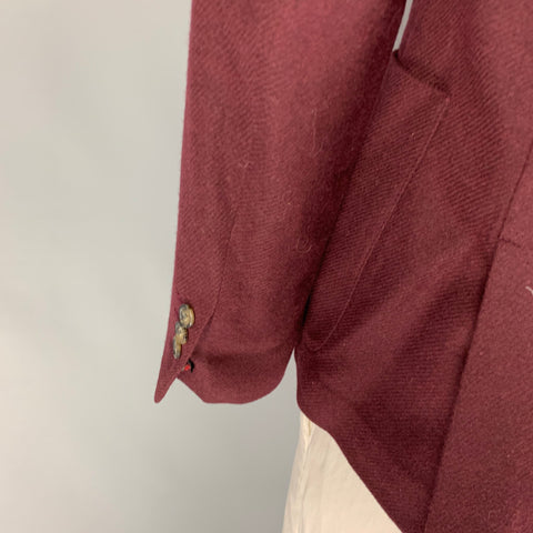 AMI by ALEXANDRE MATTIUSSI Size 42 Burgundy Wool Sport Coat