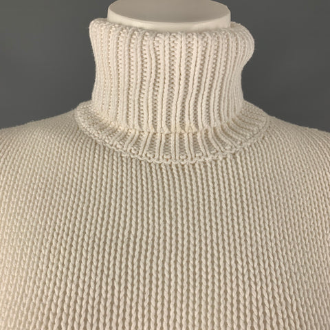 RALPH LAUREN Taille M Haut décontracté à col roulé en coton blanc