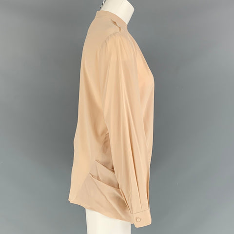 3.1 PHILLIP LIM Size 8 Beige Silk &  Elastane Long placket Blouse