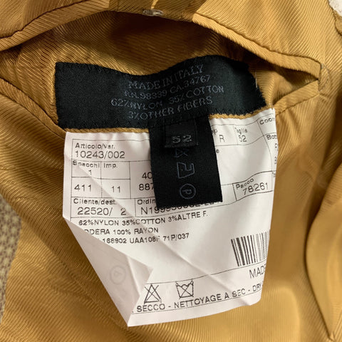 PRADA Size 42 Green Brown Pattern Nylon Blend Notch Lapel Suit