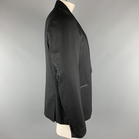 PAUL SMITH Black Solid Wool Size 44 Shawl Collar Sport Coat