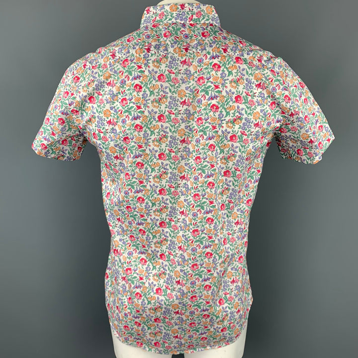 MIU MIU Size M Multi-Color Floral Cotton Button Up Short Sleeve Shirt