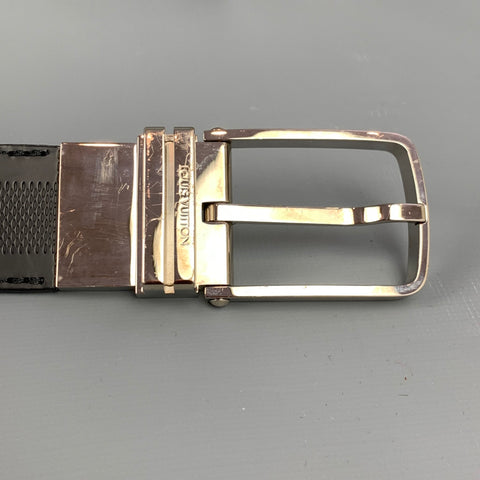 LOUIS VUITTON Saint-Cyr-Boston Size 34 Black Damier Leather Belt
