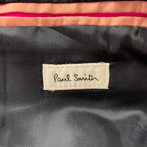 PAUL SMITH Size 38 Purple Pink Color Block Wool Nylon Notch Lapel Suit