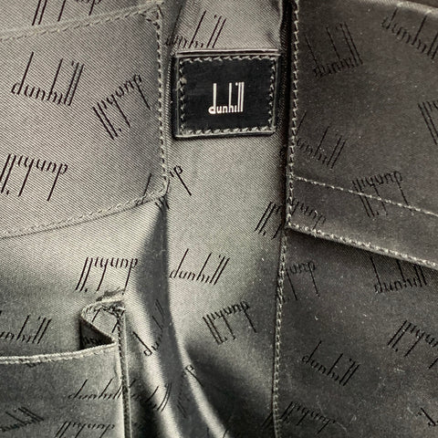 DUNHILL Black Canvas Leather Trim Laptop Bag