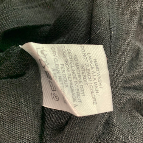 IRO Size S Black Distressed Linen Crew-Neck T-shirt