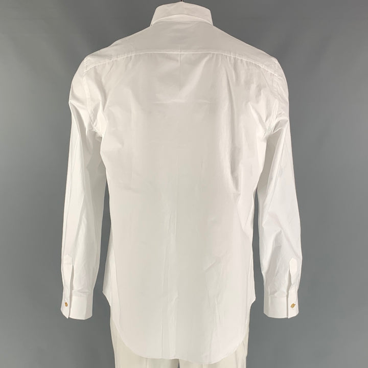 PAUL SMITH Taille XL Chemise à manches longues boutonnée en coton uni blanc