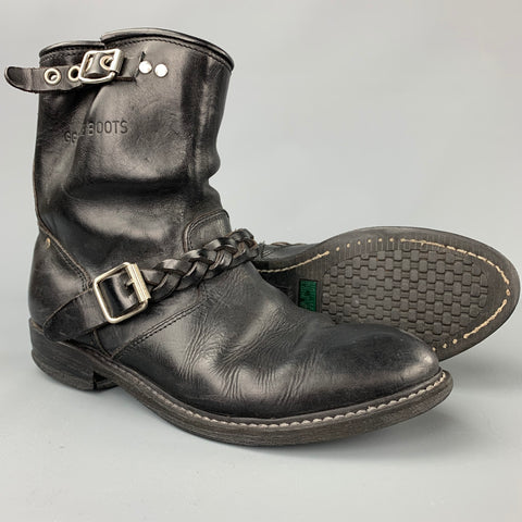 GOLDEN GOOSE Bikers Deluxe Brand Bottes de vélo en cuir noir taille 9