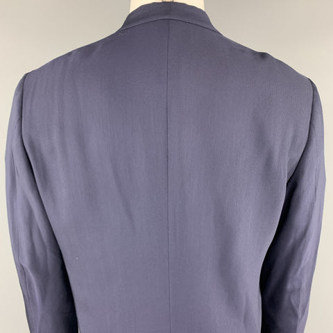 PAUL SMITH Size 40 Navy Wool / Viscose Blend Notch Lapel Upside Down Sport Coat