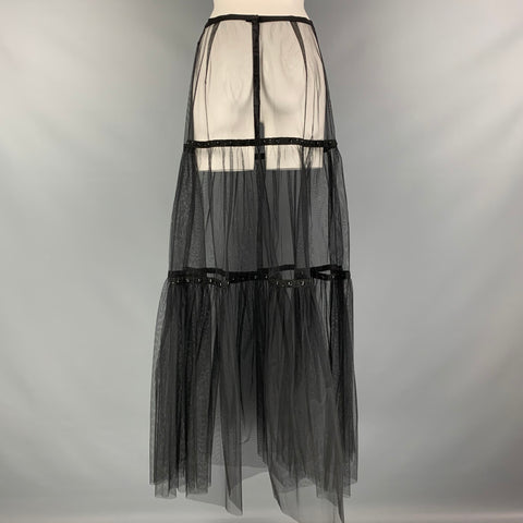 MARC JACOBS Size M Black Tulle See Through Maxi Skirt