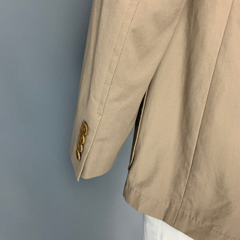 GITMAN BROS for UNIONMADE Size 40 Khaki Cotton Notch Lapel Sport Coat