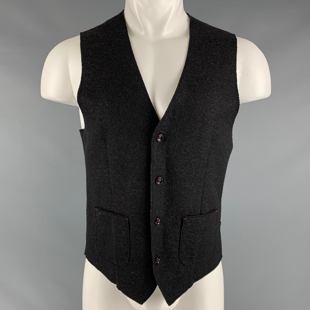 AT.P.CO Size 38 Brown Wool Blend Contrast Stitch Vest