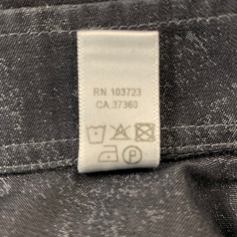 EMPORIO ARMANI Size M Charcoal Ombre Cotton Hidden Placket Long Sleeve Shirt