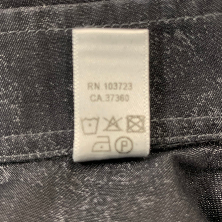 EMPORIO ARMANI Camisa de manga larga con tapeta oculta de algodón degradado color carbón talla M