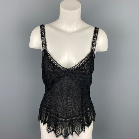 CHLOE Size M Black Lace Camisole Dress Top