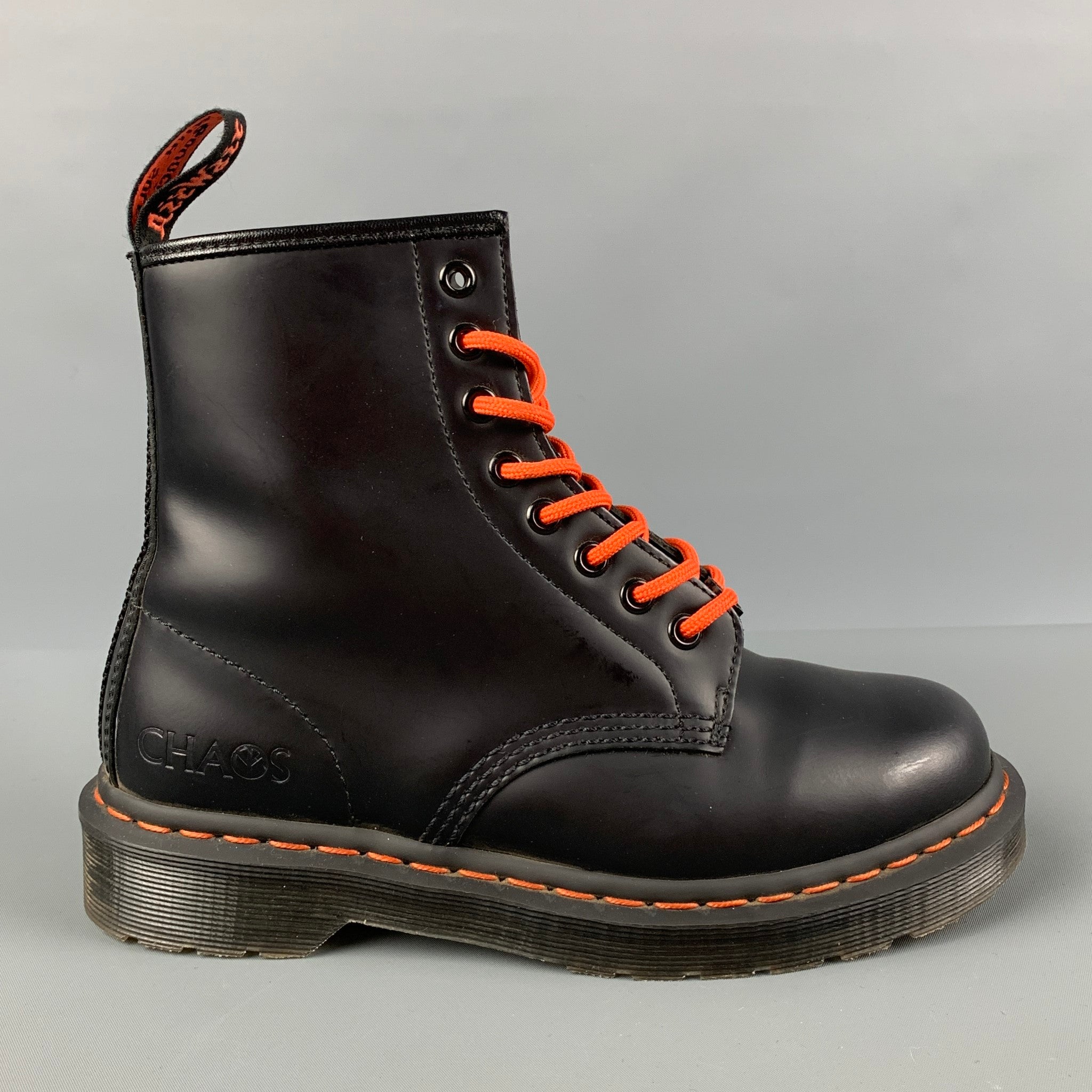 DR. MARTENS 1460 Beams x Babylon Size 7 Black Leather Ankle Boots Sui Generis Designer Consignment