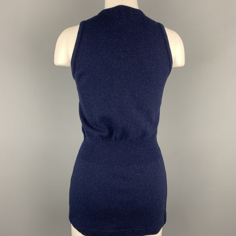 COMME des GARCONS Size M Navy Wool / Nylon Knit Tank Top
