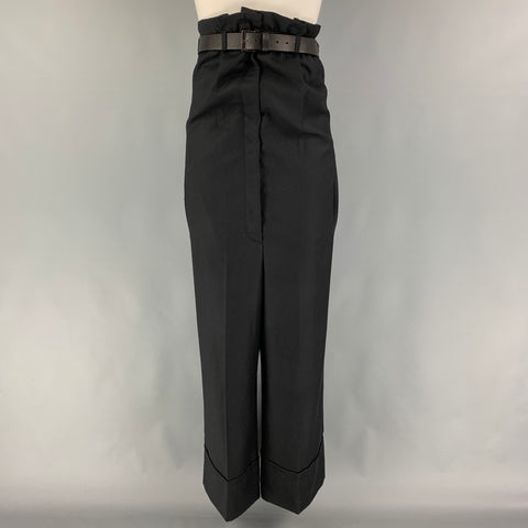 VIKTOR & ROLF Size 2 Black Wool High Waisted Dress Pants