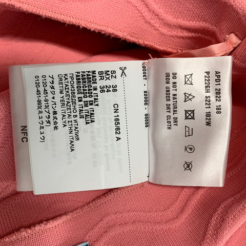 PRADA Short ceinturé texturé en polyester rose taille 0