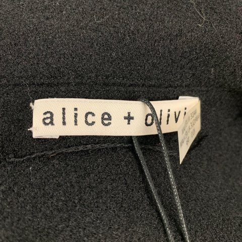 ALICE + OLIVIA Taille XS/S Manteau réversible en polyester imprimé animal blanc noir