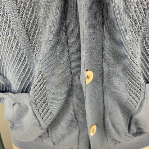 PRADA Size M Blue Knit Wool V-Neck Cardigan