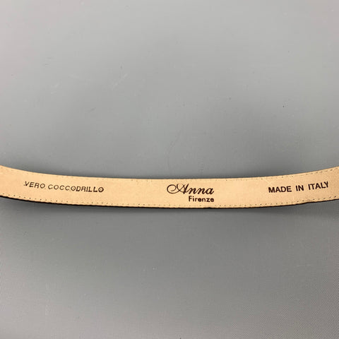 ANNA FIRENZE Size S Olive Alligator Skinny Belt