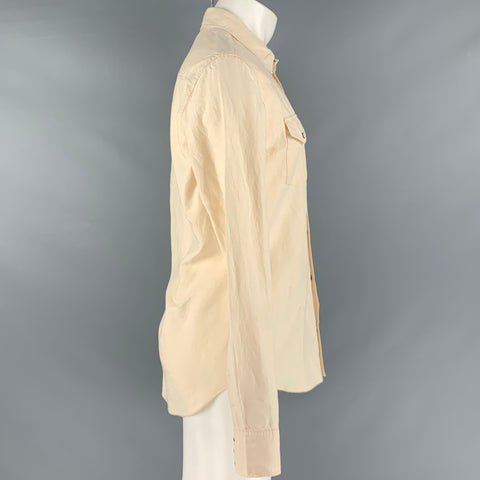 ALLSAINTS Size M Beige Lyocel Linen Western Long Sleeve Shirt