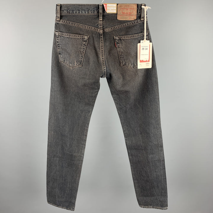 LEVI'S VINTAGE CLOTHING 551 ZXX Size 29 Charcoal Wash Selvedge Denim Zip Up Jeans