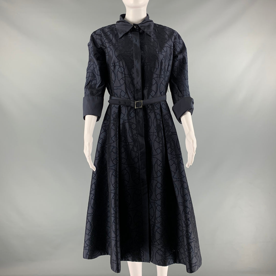 TERI JON Size 8 Navy Polyester Eyelet 3/4 Sleeves Dress – Sui Generis  Designer Consignment