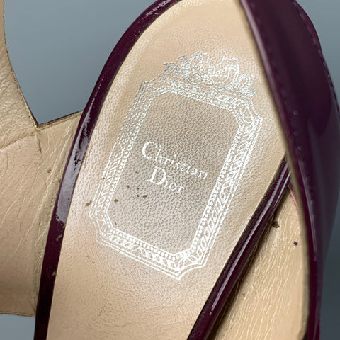 CHRISTIAN DIOR Size 9 Purple Patent Leather Sandals