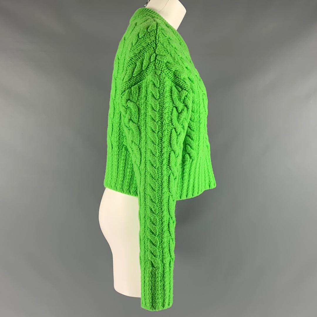 Neon Lime Cable Knit Sweater & Legging Set